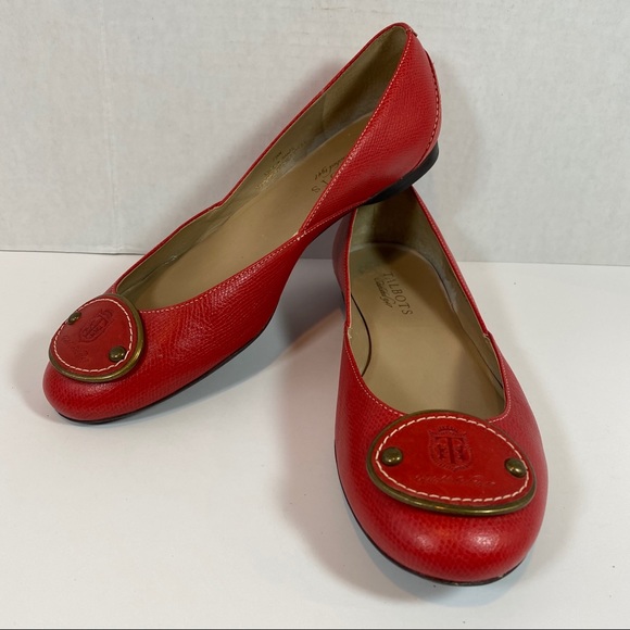 red leather ballet pumps